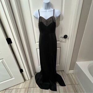 SPEECHLESS Black Maxi Dress with Beaded Accents